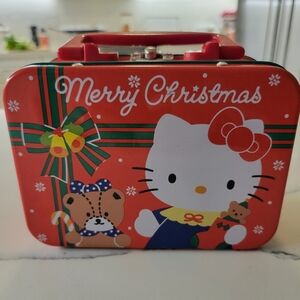 Vintage Hello Kitty Christmas tin carry case